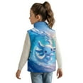 thumbnail image 2 of Uorisanigo Girls Boys Zippered Vest Blue Axolotl Print Puffy Sleeveless Jacket with Pockets, Soft Stand Collar Vest Warm Outwear Fall Winter Fashion Outdoor Layering Size 2-12, 2 of 7