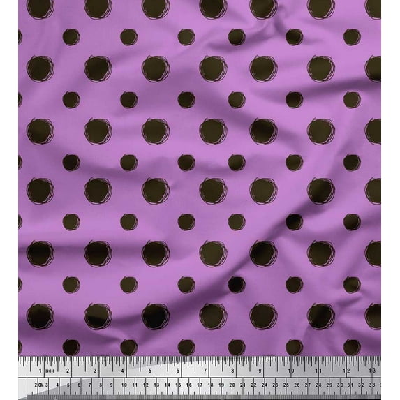 Soimoi Georgette Viscose Fabric Dots Dots Printed Craft Fabric by the Yard 42 Inch Wide