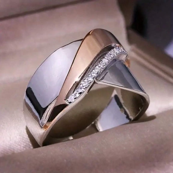 Multicolor Ring With Pave Cubic Zirconia For Women