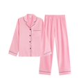 thumbnail image 4 of Women's Silk Satin Pajama Set 2Pcs long sleeve Bridal Bridesmaid PJs Sleepwear, 4 of 7