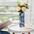 thumbnail image 6 of Haosy Plastic Flower Vase 11.8 inch Tall Clear Cylindrical Vases for Centerpieces Home Wedding Decor Blue Black White Marble, 6 of 6