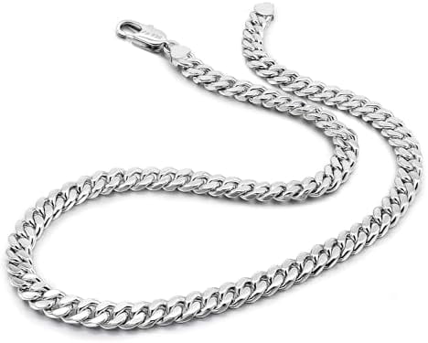 Men Italian 925 Sterling Silver Necklace 8-10-12MM Solid Miami Cuban Link Chain 18 "20" 22 "24" 26" 28 "30 "Man Women Jewelry Gift