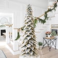 thumbnail image 1 of Lápiz flocado preiluminado Christmas Tree Glitzhome de 11 pies, abeto, 1 of 9