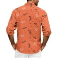 thumbnail image 6 of Fgvctg Valentine's Day Button Up Shirt Men Button Down V Neck Long Sleeve Shirts Soft Collared Blouses Date Day Love Heart Print Oversized Business Casual Tops Watermelon Red L, 6 of 6