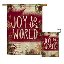Breeze Decor BD-WT-H-114183-IP-BO-D-US18-SB H114183-BO Joy to the World Winter Wonderland Impressions Decorative Vertical 28 x 40 in. Double Sided House Flag