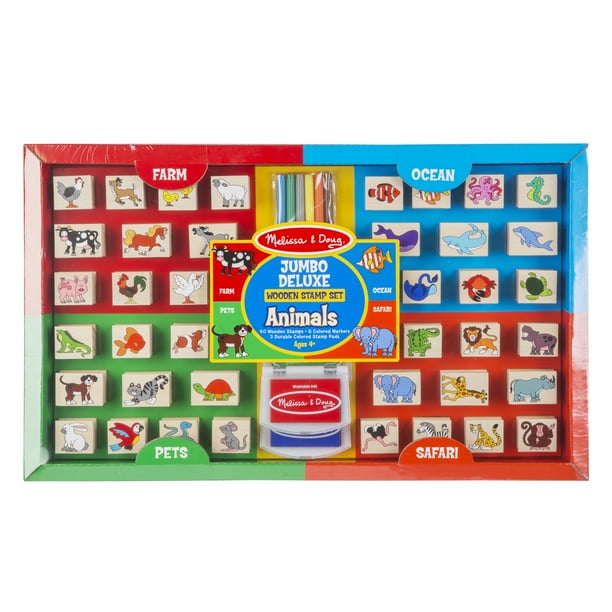 Melissa and Doug Jumbo Deluxe Animals Wooden Stamp Set $20 (reg $50)