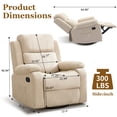 thumbnail image 2 of YSICK Manual Swivel Rocker Recliner Chair with Massage Linen for Living Room,Beige, 2 of 6