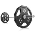 thumbnail image 5 of Philosophy Gym Set of 2 Rubber Coated 2-inch Olympic Grip Weight Plates (45 LB each) for Weightlifting, 5 of 7