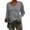 Grey, variant on Aocisk Womens Letter Print Loose Long Sleeve V-Neck T Shirt Blouse Casual Wear Tees Oversized Comfy Fall T Shirt White S