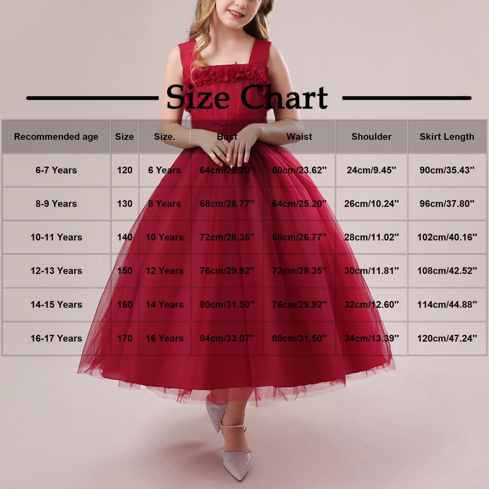 Wedding Guest Dresses for Girls 225 Size 6-17 Juniors Teens Elegant Sleeveless Floral A-Line Solid Tulle-Tutu Flower Girls Prom Dress