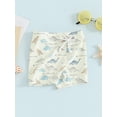 thumbnail image 4 of Suealasg Kids Boys Swim Trunks 6M 1T 2T 3T 4T Dinosaur Plaid Turtle Print Elastic Waist Swim Shorts Toddler Baby Boys Summer Swimsuit Bathing Suit Beachwear 0-4 Years, 4 of 9