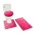 thumbnail image 3 of Memory Foam Bathroom Rugs Set Cobblestone Embossed Ultrasoft Non Slip Absorbent 3 pieces RB Hot Pink Color, 3 of 5