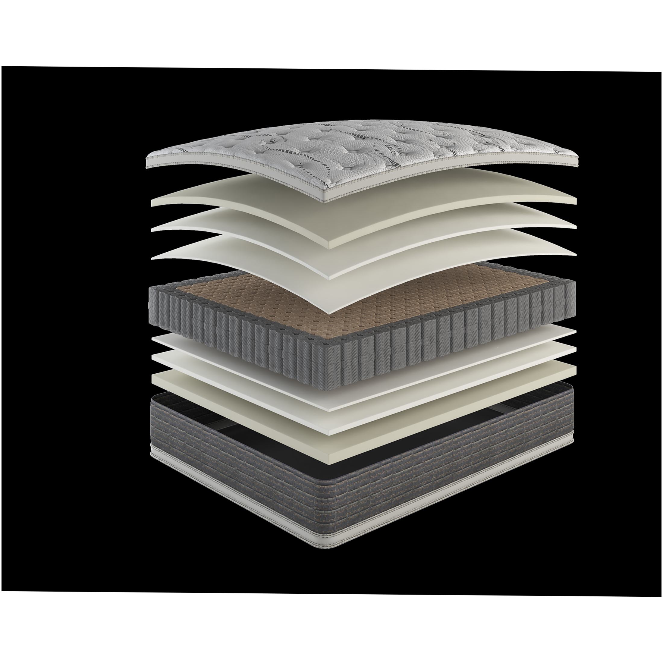 JERFIT 14.5" California King Hybrid Mattress, Bamboo Infused CoolTouch Cover, Pocketed Coils Foam for Edge Support, Temperature Regulating, Medium Firm, White Gray