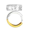 thumbnail image 5 of Jewelstop 14K 2 Tone Gold Huggie Hoop Earrings - 5x15mm, 2.7gr., 5 of 6