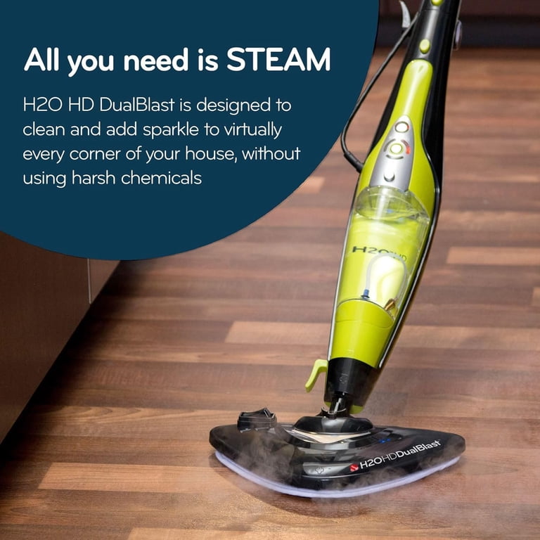H2O HD DualBlast 5 in 1 Steam Mop & Handheld Steamer w/ 3pk