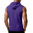 thumbnail image 5 of BRANROY Men's Tank Tops - Hooded Sleeveless Gym Shirts with Pockets and Drawstring, Muscle Tees for Athletic Summer Training,Purple XL, 5 of 8