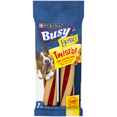 Purina Beggin Strips Bacon - Purina Busy With Beggin' Small/Medium Breed Dog Treats, Twist'd - (6) 2 ct. Pouches