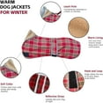 thumbnail image 2 of HQREA Reflective Winter Warm Dog Coat with Leash Hole Fleece Jacket for Italian Greyhound Whippet, 2 of 7