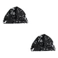 thumbnail image 1 of Monstrate Gorros de ducha Estampado de flores Impermeable Elástico Ajustable Colorido Universal Largo Corto Sombrero Mujeres Niñas Baño Negro Negro 2piezas Monstrate CBP374777, 1 of 6