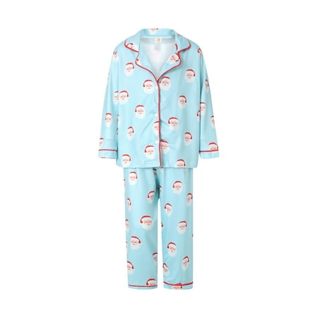 

Yuemengxuan Christmas Family Matching Pajamas Set Santa Claus Tops with Pants