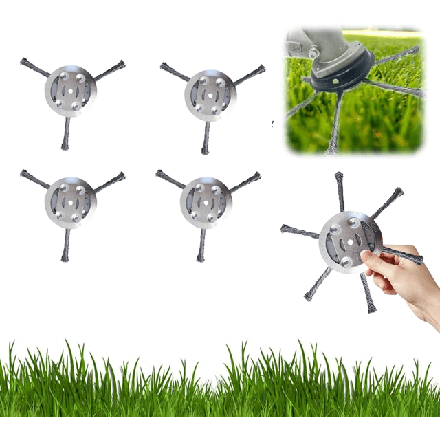 4-PACK Universal Grass Trimmer Replacement Head - 6-Inch Heavy Duty Design, Compatible with Most Lawn Mowers, 3-Blade Set