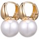 thumbnail image 4 of 1 par de pendientes de perlas artificiales, aros de perlas minimalistas, delicados pendientes para mujer, 4 of 7