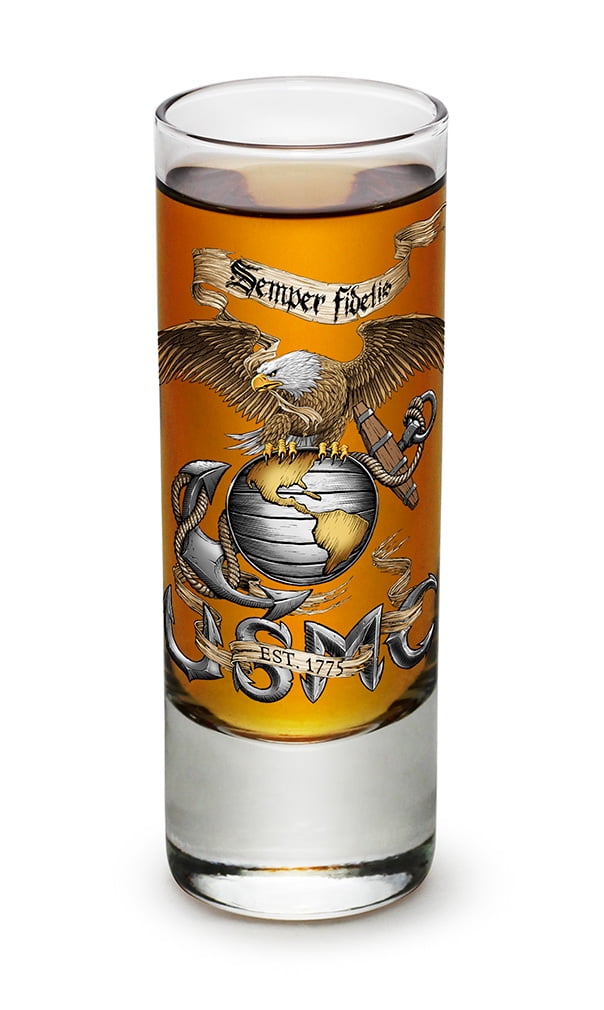Shot Glasses US Marine Corps Gifts for Men or Women Eagle USMC Shot