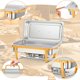 thumbnail image 4 of 6-pack 8qt stainless steel chafing dish buffet set con folding frame para food serving y warming, 4 of 7