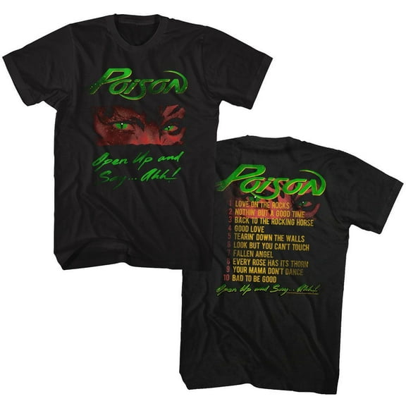 Poison Openup Tour Black Adult T-Shirt 4Xl ***F&B***