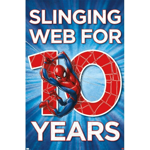 Marvel Spider-Man - Happy 10th Birthday Wall Poster, 22.375" x 34"