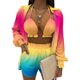 thumbnail image 1 of Tops + Sujetador + Pantalones Cortos Mujeres Tops + Sujetador + Pantalones cortos Conjuntos de 3 piezas Traje de pantalones cortos de verano Traje femenino (Rosa XL) Cgtredaw Para estrenar, 1 of 1