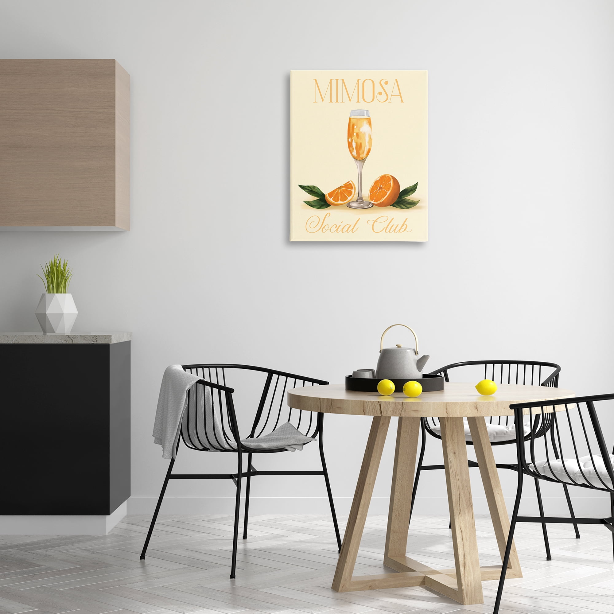 Stupell Industries Mimosa Social Club Food & Beverage Painting Wrapped Canvas Art Print Wall Art, 24 x 30