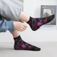 thumbnail image 2 of Rateoe Artistic Colorful Bird Pattern Quarter Crew Socks,Toe Seamed Ankle Socks,Cotton Cushioned Breathable Athletic Crew Sports Socks, 2 of 7