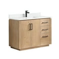 thumbnail image 2 of Vinnova San 42" Single Sink Wood Bath Vanity with Grain Stone in Brown/White, 2 of 16