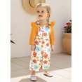 thumbnail image 6 of BemeyourBBs Baby Girls Clothing Set Long Sleeve Ribbed Romper with Print Overalls, 6 of 9