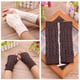 thumbnail image 2 of Zhuge Juego de 2 pares de guantes de punto cálidos sin pulgares para invierno (negro), 2 of 4
