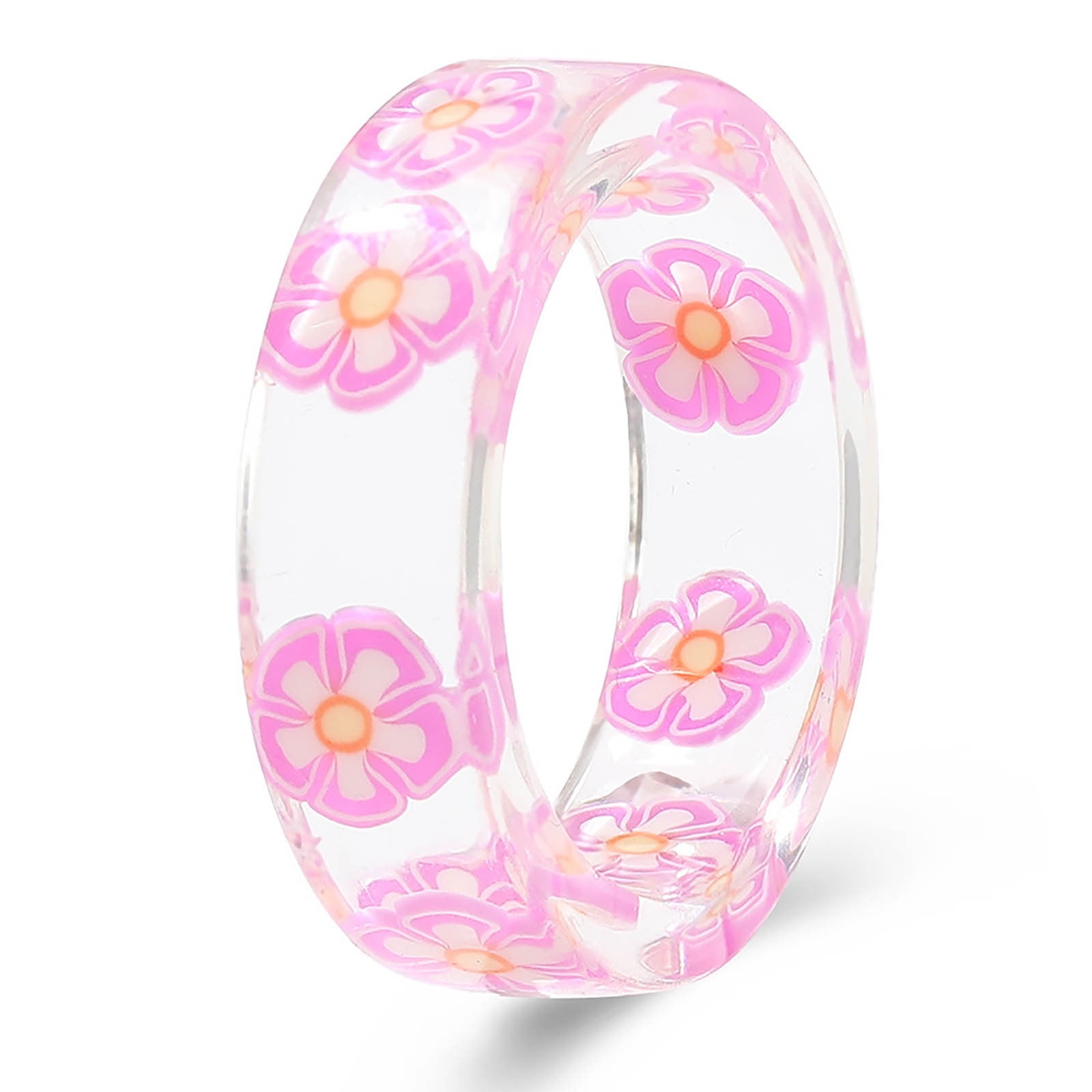 Frehsky rings Cute Acrylic Resin Rings Set Colorful Summer Knuckle