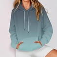 thumbnail image 4 of Htigea Drawstring Sweatshirts for Women Oversized Hooded Raglan Long Sleeve Casual Loose Pullover Hoodies Pocket Tops Blue XL, 4 of 7