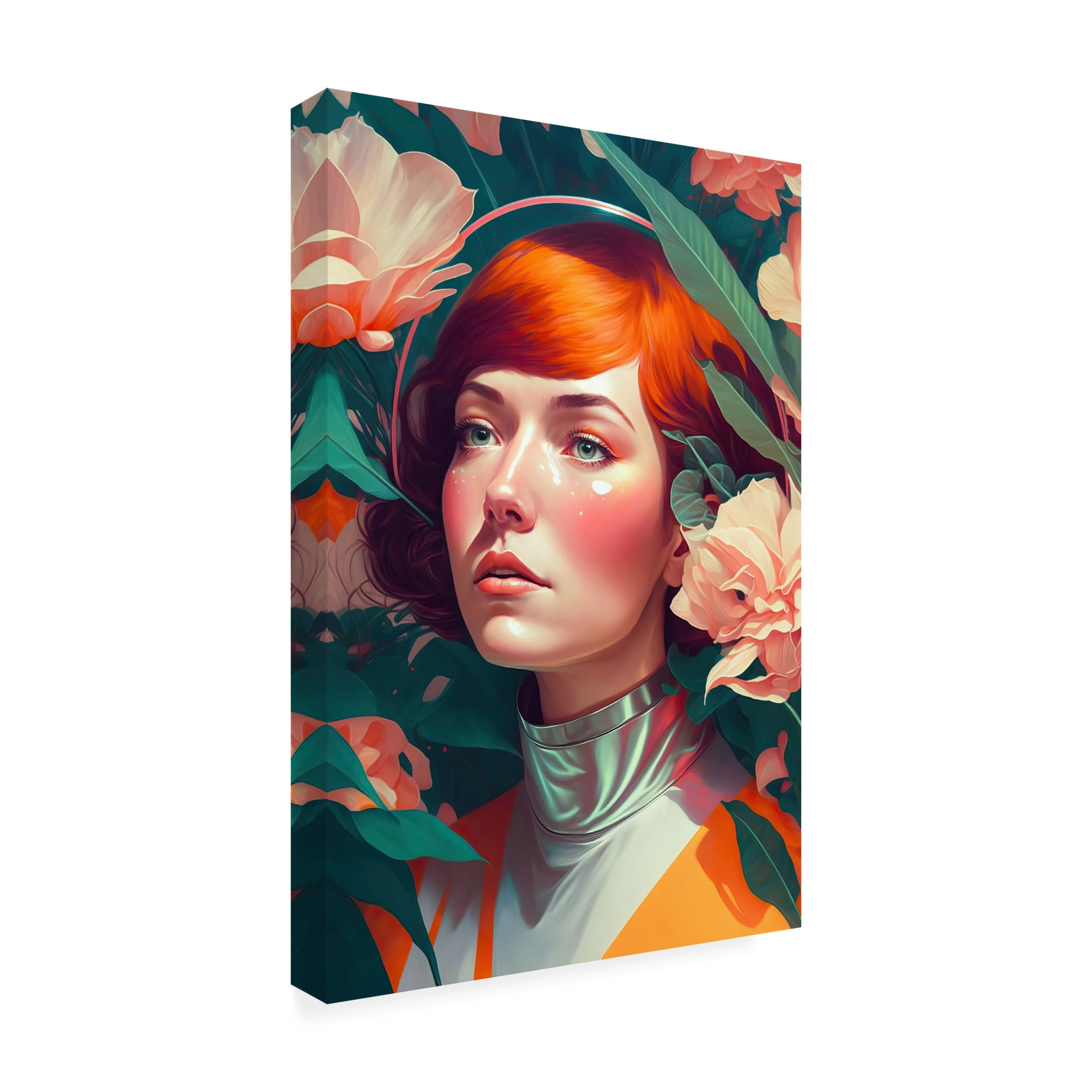 Canvas Wall Art - Treechild 'Retro Future Portrait' Wall Art for Living Room, Bedroom, or Office D?cor by Trademark Fine Art - 22 x 32 Inches