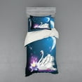 thumbnail image 1 of Ambesonne Animal Bedding Set 3 Pcs, Magic Lily White Swan, Twin XL, Blue White, 1 of 3