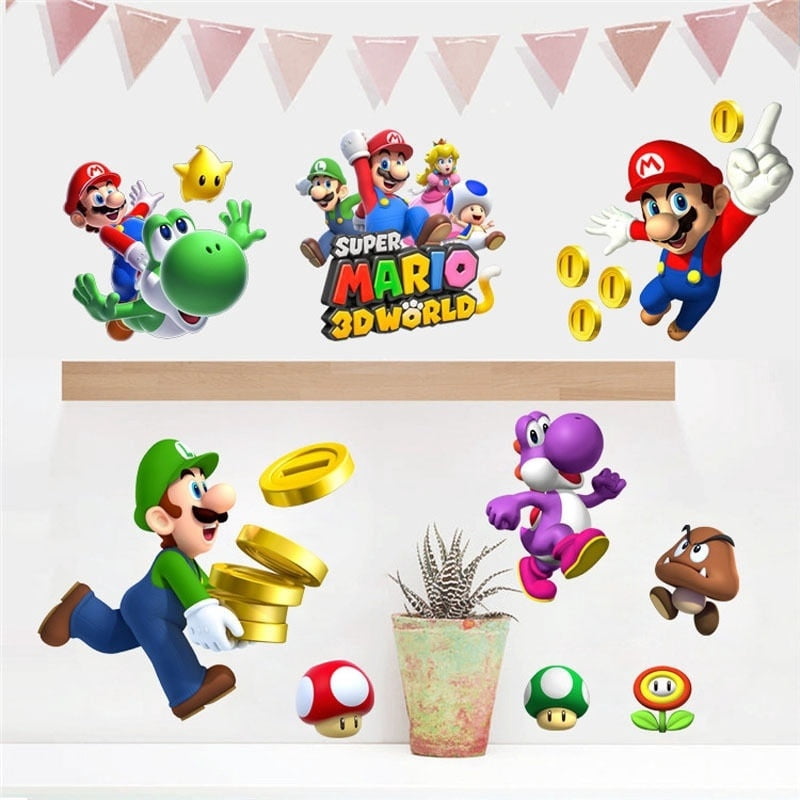 DIY Super Mario Decals Removable Wall Sticker Bros Kids Nursery Home ...