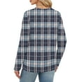 thumbnail image 5 of Nokdvo Womens Sweatshirts Trendy Plaid Round Neck Pullover Long Sleeve Casual Loose Fit T Shirts,Navy M, 5 of 5