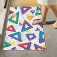 thumbnail image 2 of Yayeee Bath Rug for Bathroom Floor Non Slip Contour Fluffy Soft Absorbent Mat, 20"x24", Green Simple Triangles, 2 of 7