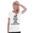 thumbnail image 3 of Keep Calm Love Dachshunds Dog Joke Womens Slim Fit Graphic Tee Brisco Brands M, 3 of 5