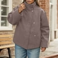 thumbnail image 2 of RUTAYY Women's Short Jacket Solid Color Long Sleeve Winter Casual Outerwear Warm Comfortable Coat Lesure Versatile Tops, 2 of 6