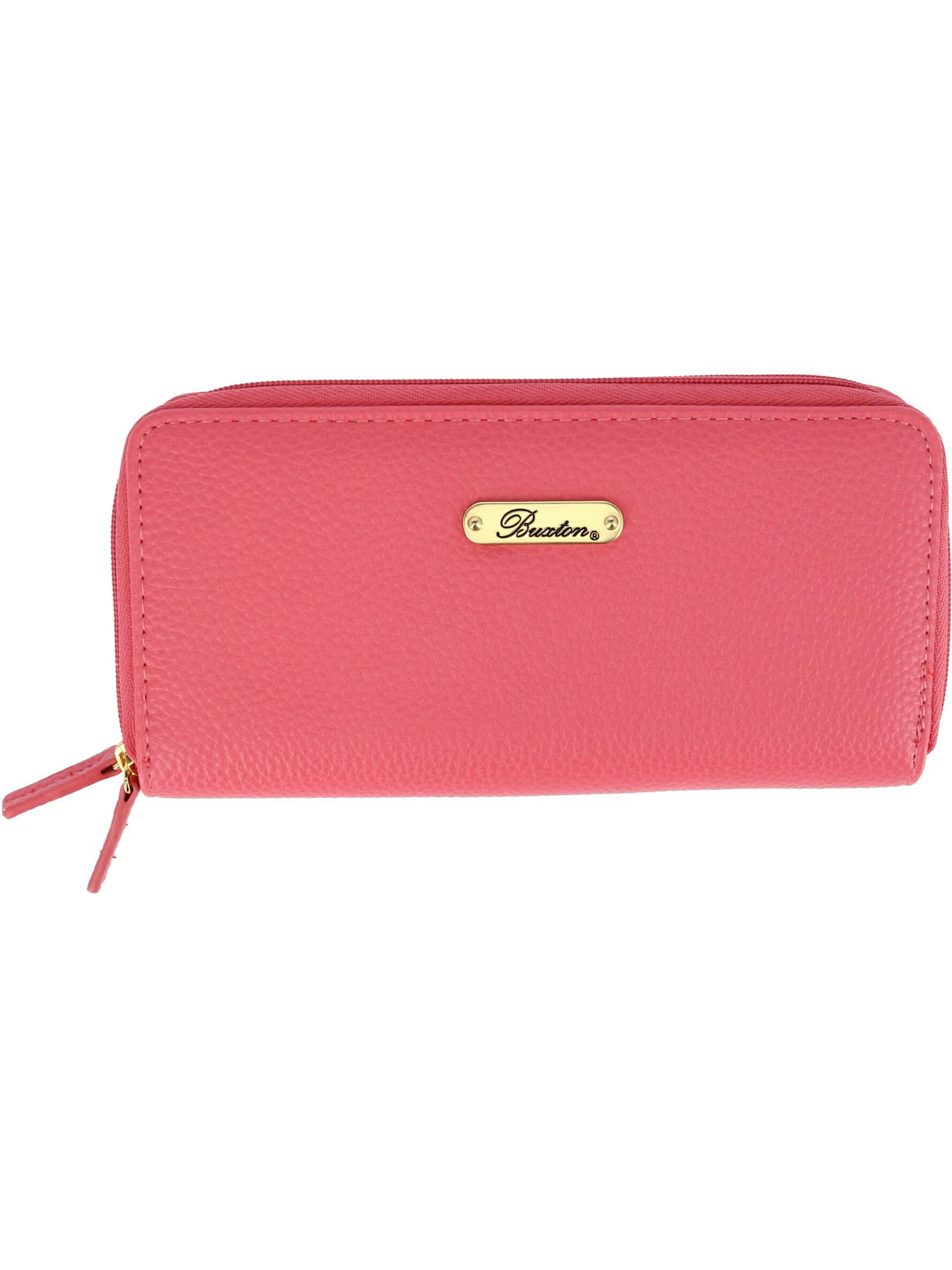 Buxton Men's Buxton Faux Leather RFID Slim Double ZipAround Wallet