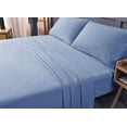 thumbnail image 3 of the Season Essentials Wrinkle Free Sheet Sets with Deep Pockets & Stain Resistant, 4 pc, 1800 Thread Count Bamboo Based, Blue, Queen, 3 of 11