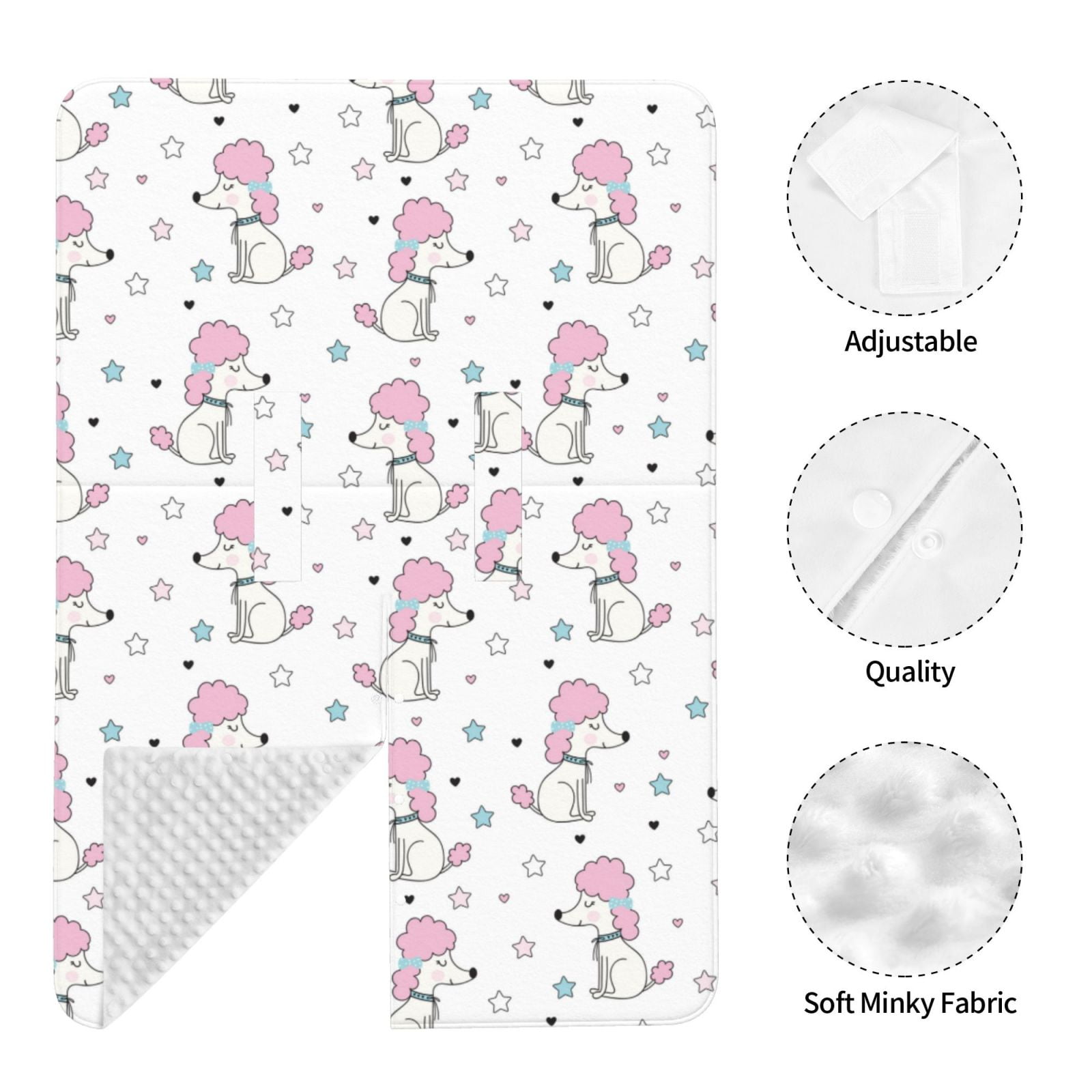Naloa Cute Poodle Dog Baby Car Seat Cover, Breathable Baby Carrier Cover, Multiuse Baby Carrier Cover & Nursing Breastfeeding Cover