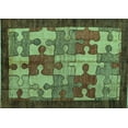 thumbnail image 1 of Ahgly Company Indoor Rectangle Abstract Turquoise Blue Modern Area Rugs, 2' x 3', 1 of 4