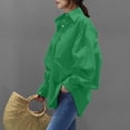 thumbnail image 6 of LIUJUNSHOP Womens Button Down Tunic Shirts Plus Size Long Puff Sleeve Peplum Tops Collared Blouses, 6 of 6